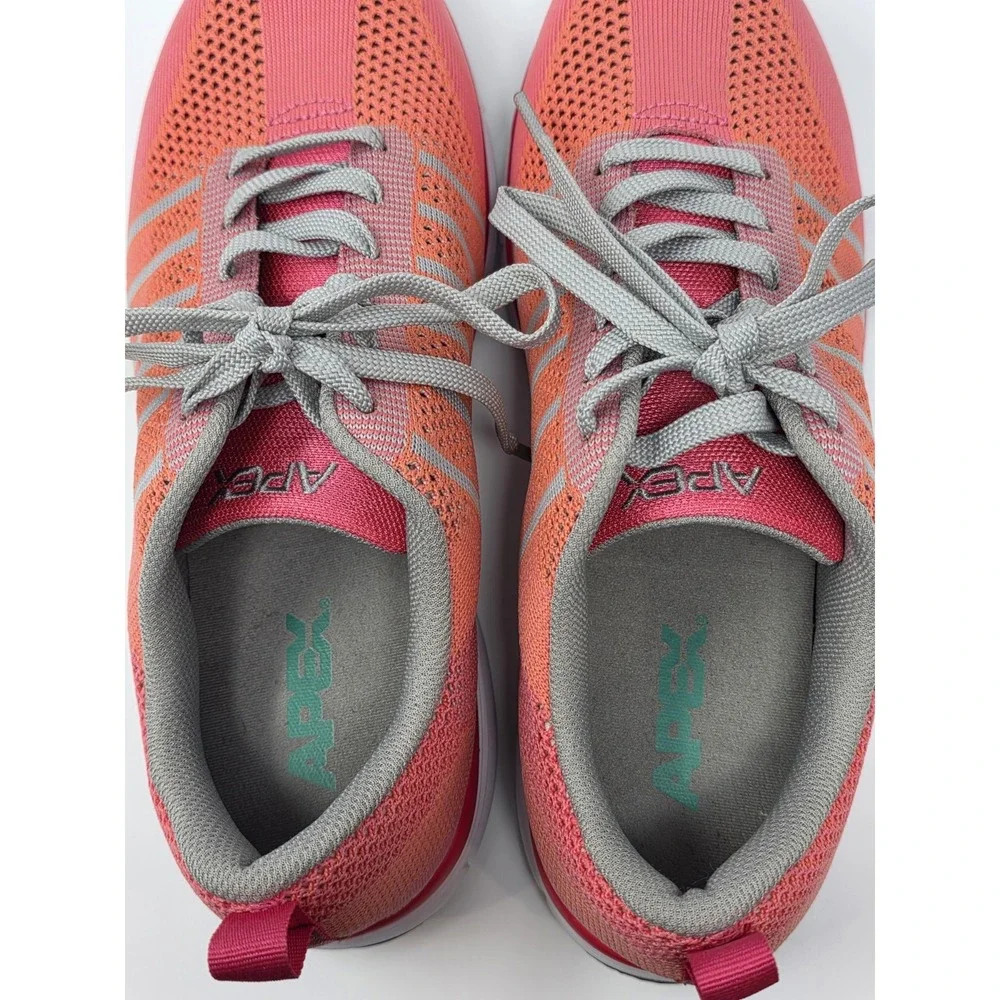 Apex A7200 Women's Athletic Walking Shoes Size 11 Wide Coral Orange Gray